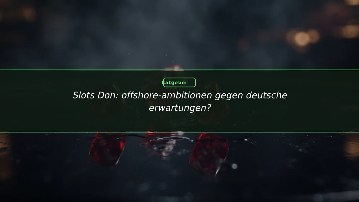 Slots Don: offshore-ambitionen gegen deutsche erwartungen?