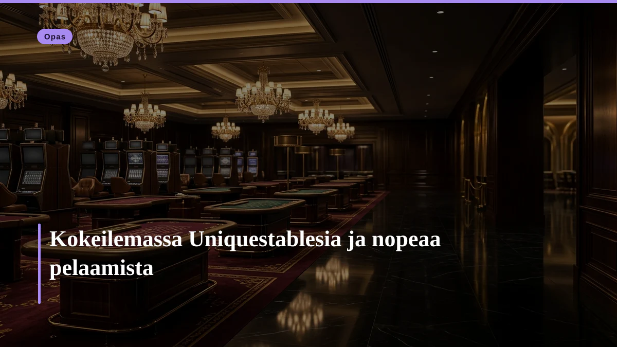 Kokeilemassa Uniquestablesia ja nopeaa pelaamista