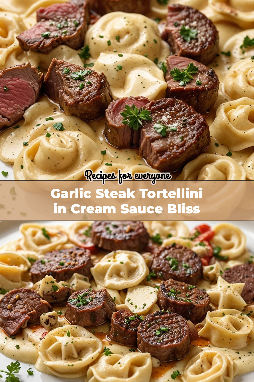 Garlic Steak Tortellini in Cream Sauce Bliss