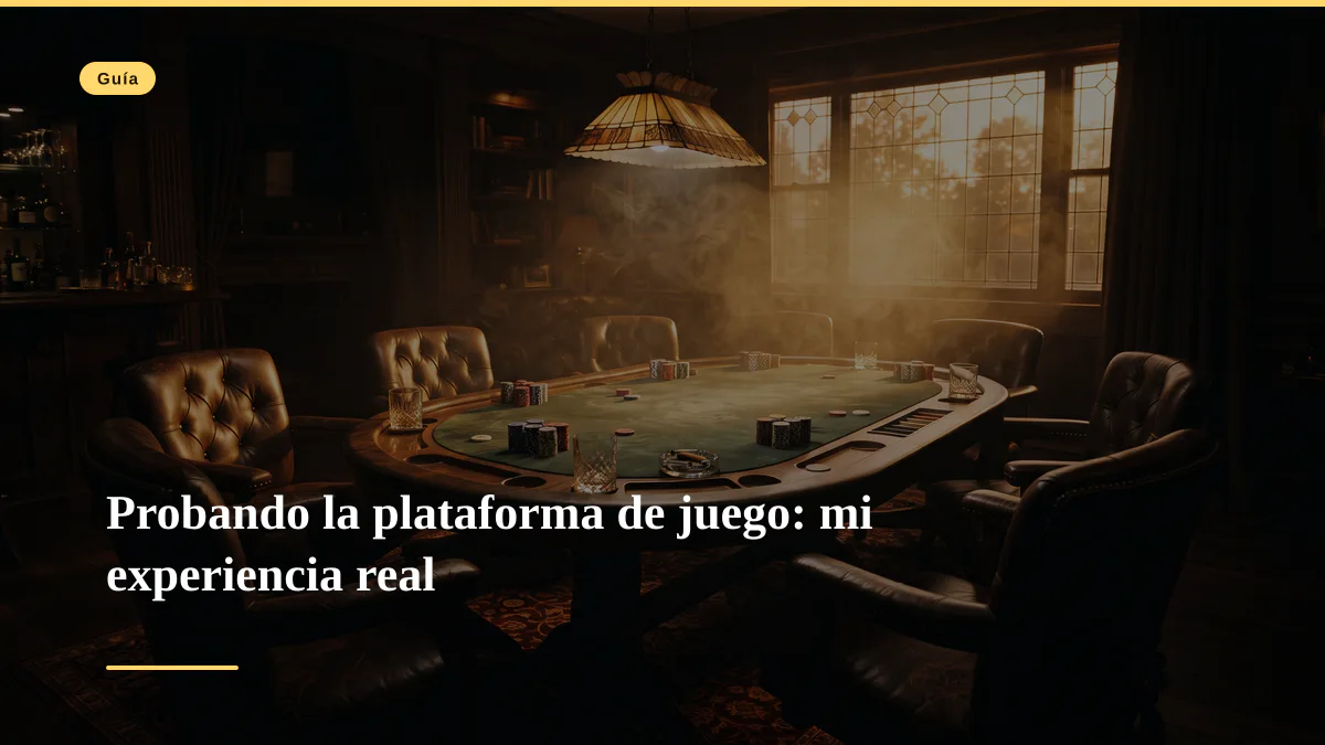 Probando la plataforma de juego: mi experiencia real