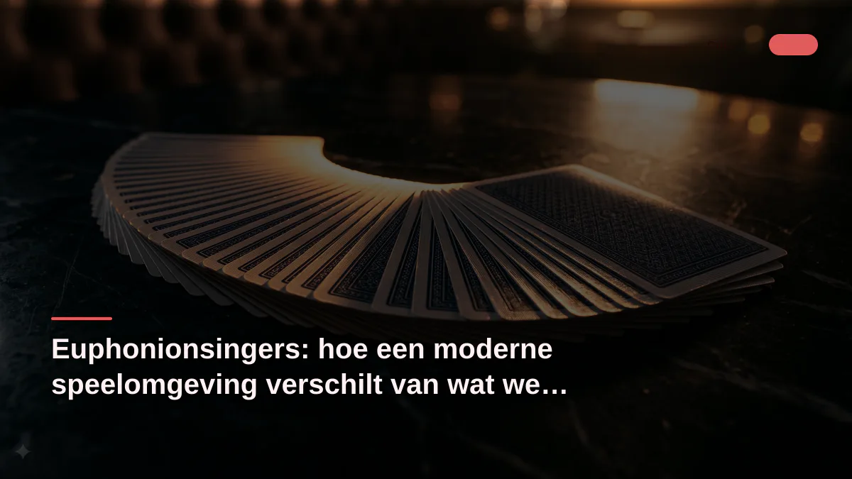 Euphonionsingers: hoe een moderne speelomgeving verschilt van wat we kenden