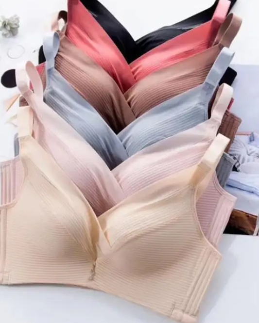 Textured Cross-Front Longline Bra Set – Gold Charm Lingerie Set, Back view