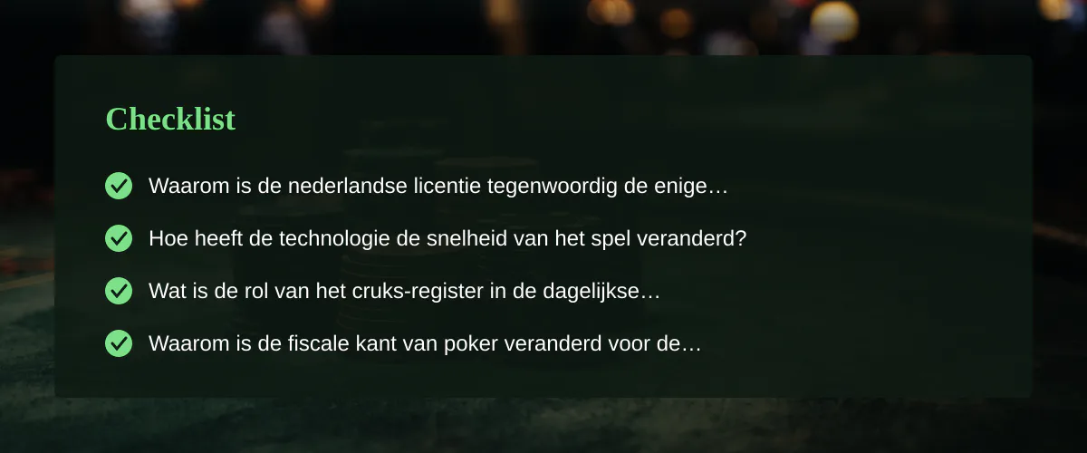 Lessen van een oude rot over de dynamiek van poker in casino omgevingen — Checklist