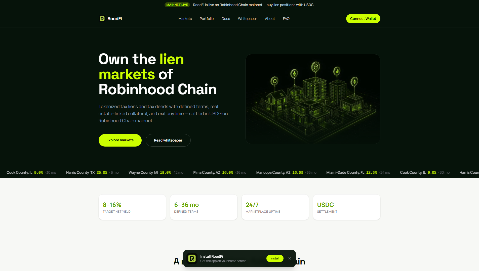 Screenshot of roodfi.com