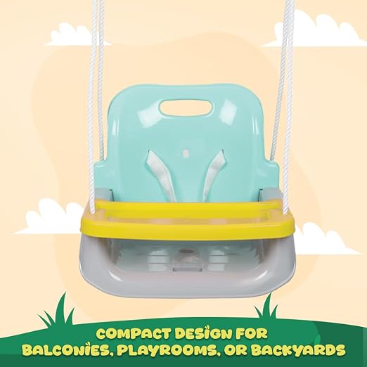 Baby Hanging Swing Indoor Outdoor | Kids Swings, Jhula for Home & Garden with Adjustable Swing | Saddle Backrest with Food Tray to Support Baby | Age Group 2+ Years photo 3