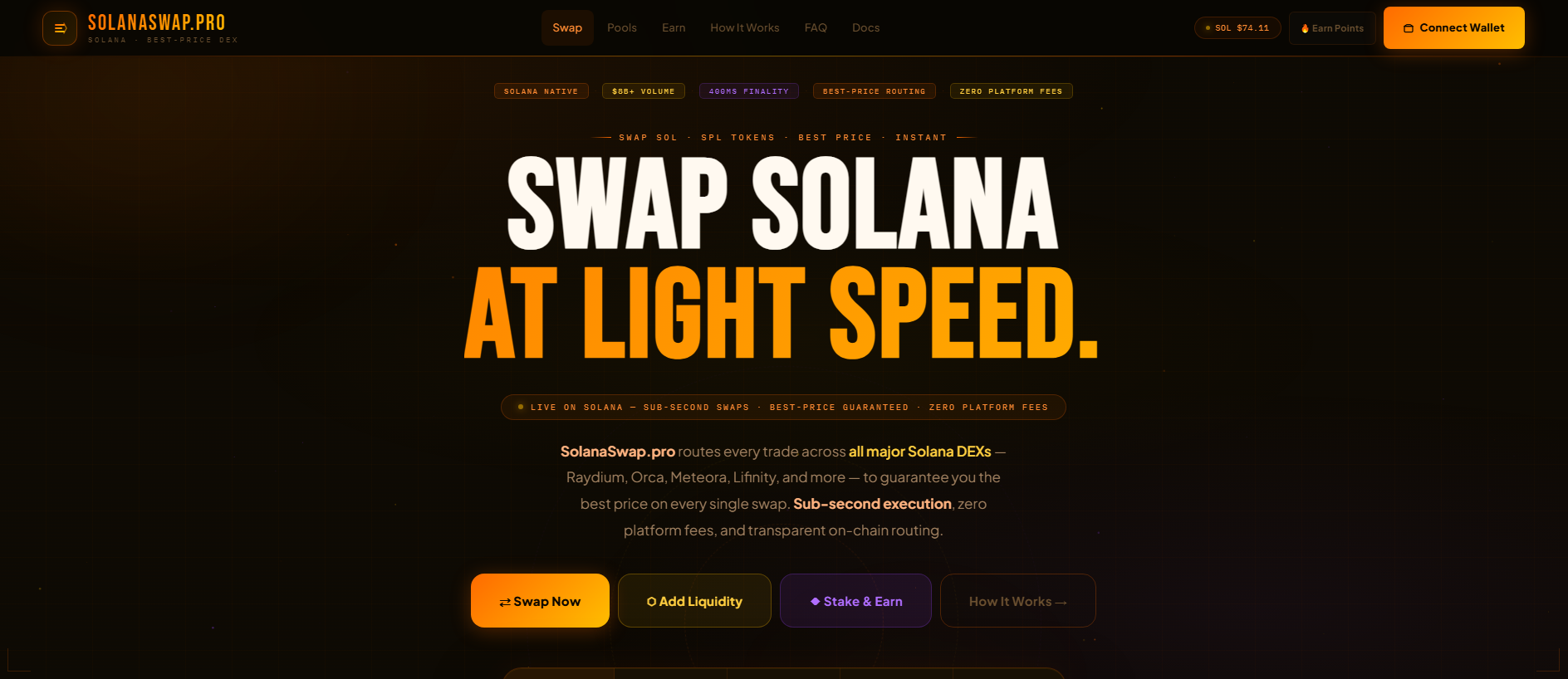 Screenshot of solanaswap.pro