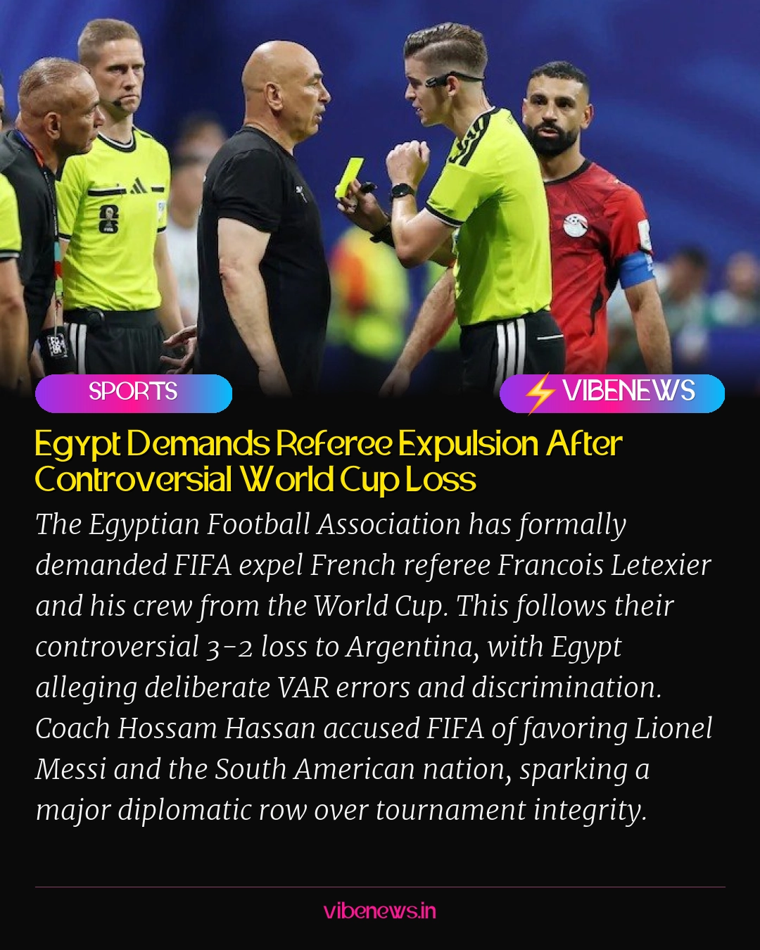 Egypt Demands Referee Expulsion After Controversial World Cup Loss