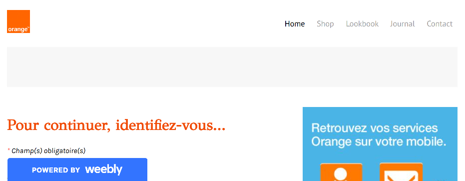 Stored capture of bienvenuemessagerieorange.weebly.com