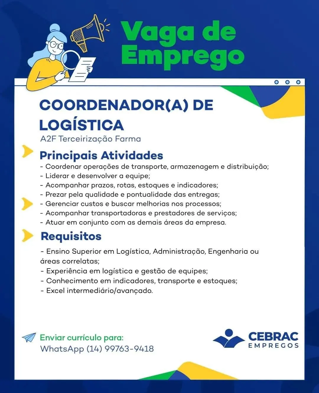 Coordenador De Log&Iacute;stica