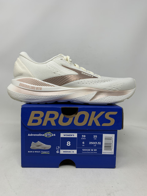 U・x・U Women's Brooks Adrenaline GTS 24, Coconut/Rose Gold/White, 8 B