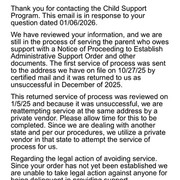 Child Support Service Update 2
