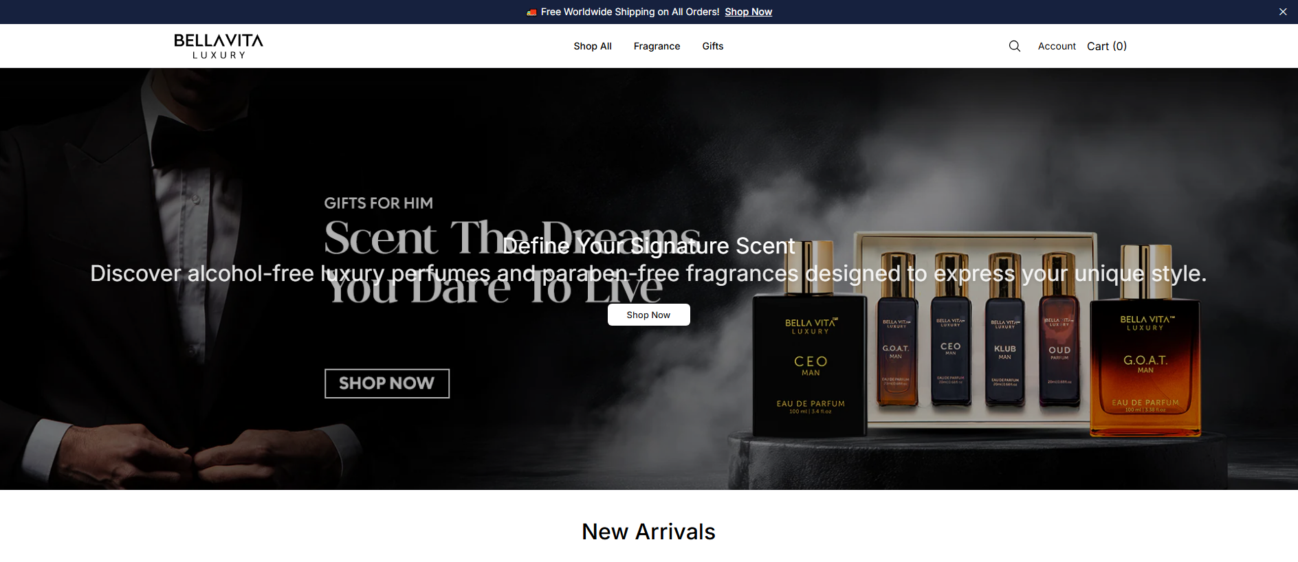 Stored capture of bellavitaluxuryonline.shop