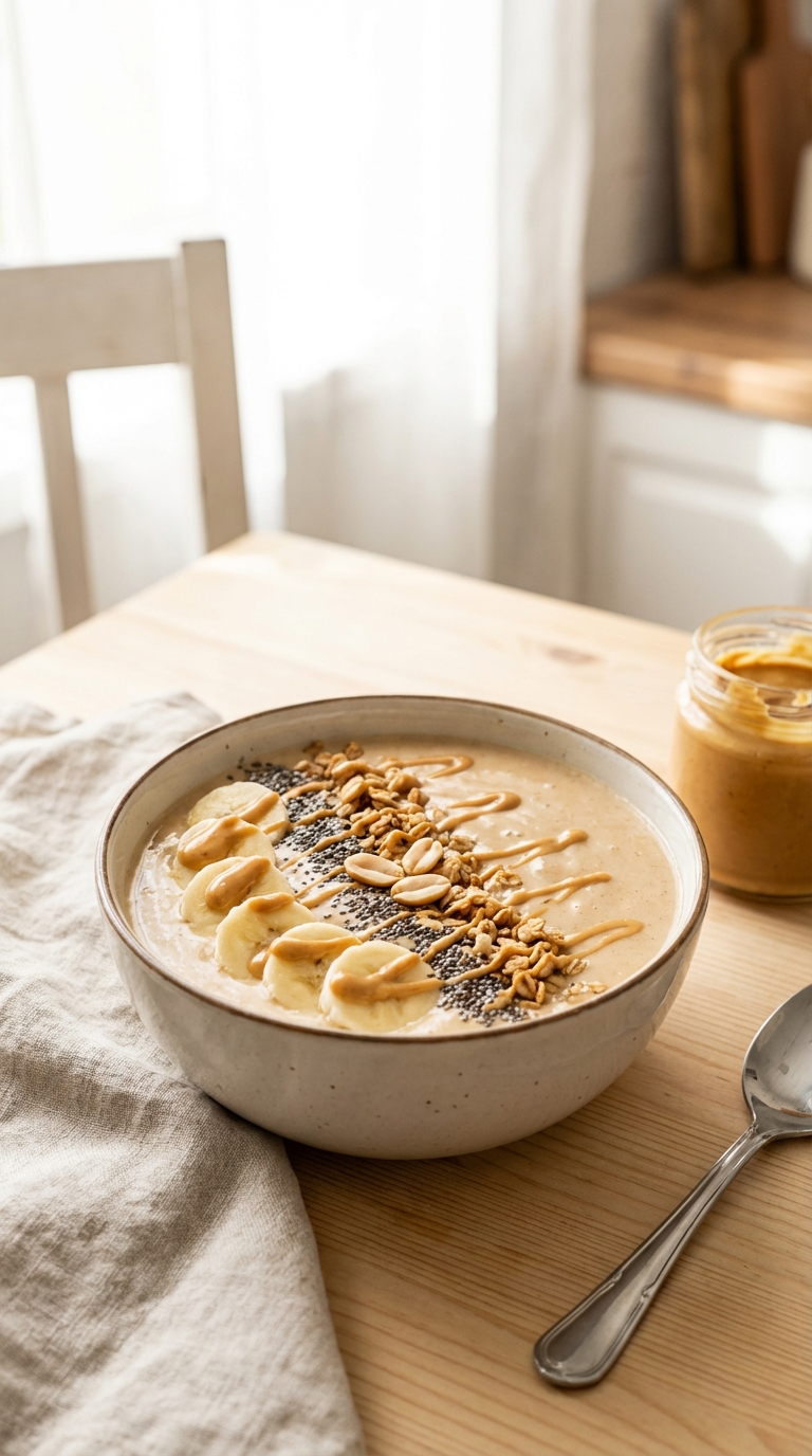 Creamy Peanut Butter Banana Bowl — Keeps You Full Until Lunch