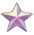A decorative silver-pink star.