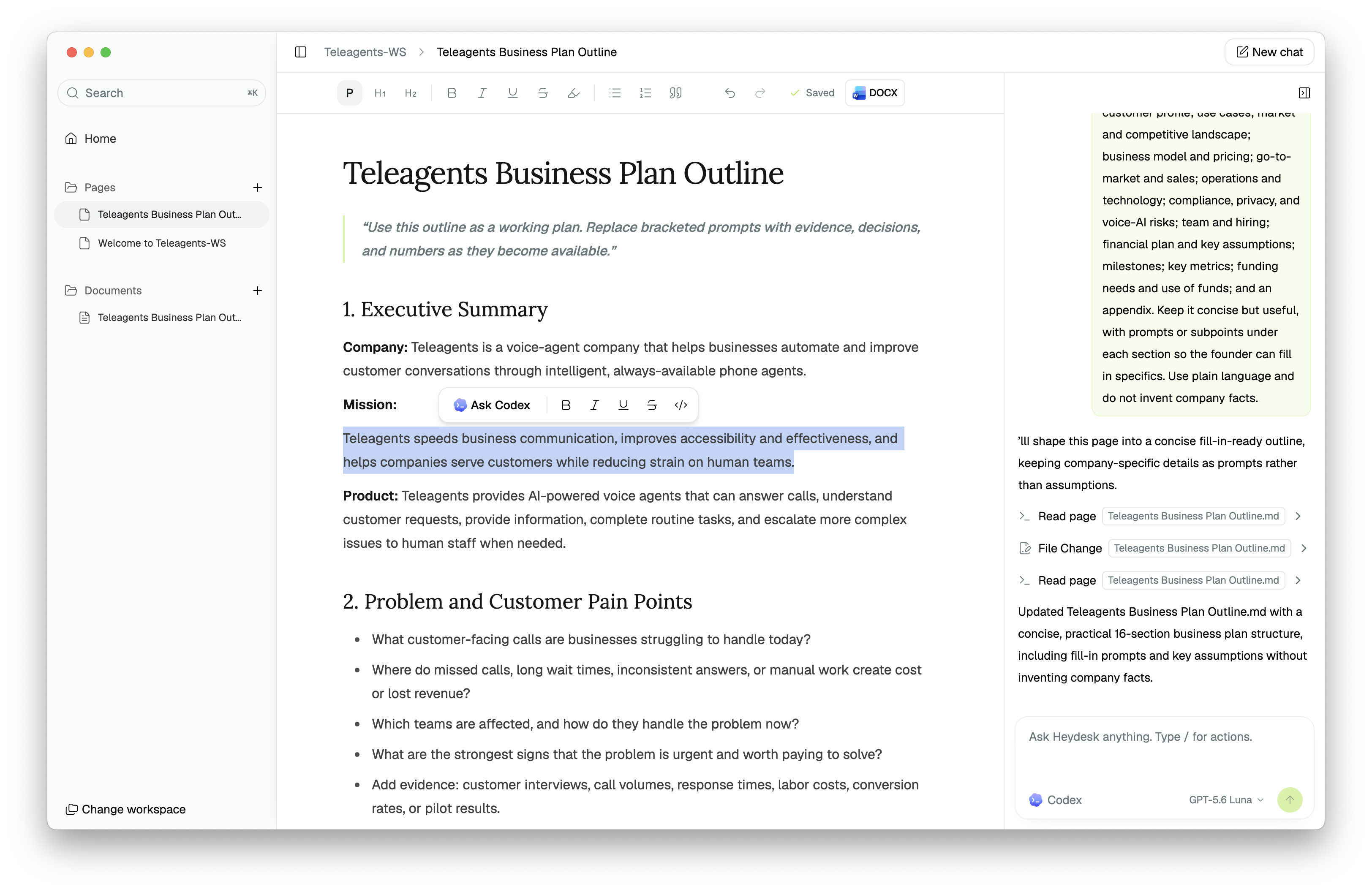 Heydesk page editor