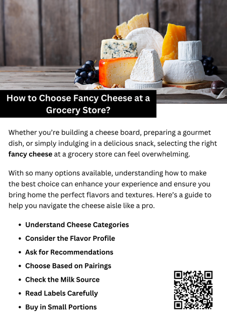 Selecting fancy cheese at a grocery store starts with understanding cheese types, from soft to hard and mild to bold flavors. Check the milk source, read labels for aging details, and consider pairings with wine or fruits. Buy in small portions to enjoy fresh flavors. Ask for recommendations to discover new varieties and enhance your cheese experience. To know more visit here https://www.goharvestmarket.com/our-story/cheese-shop/