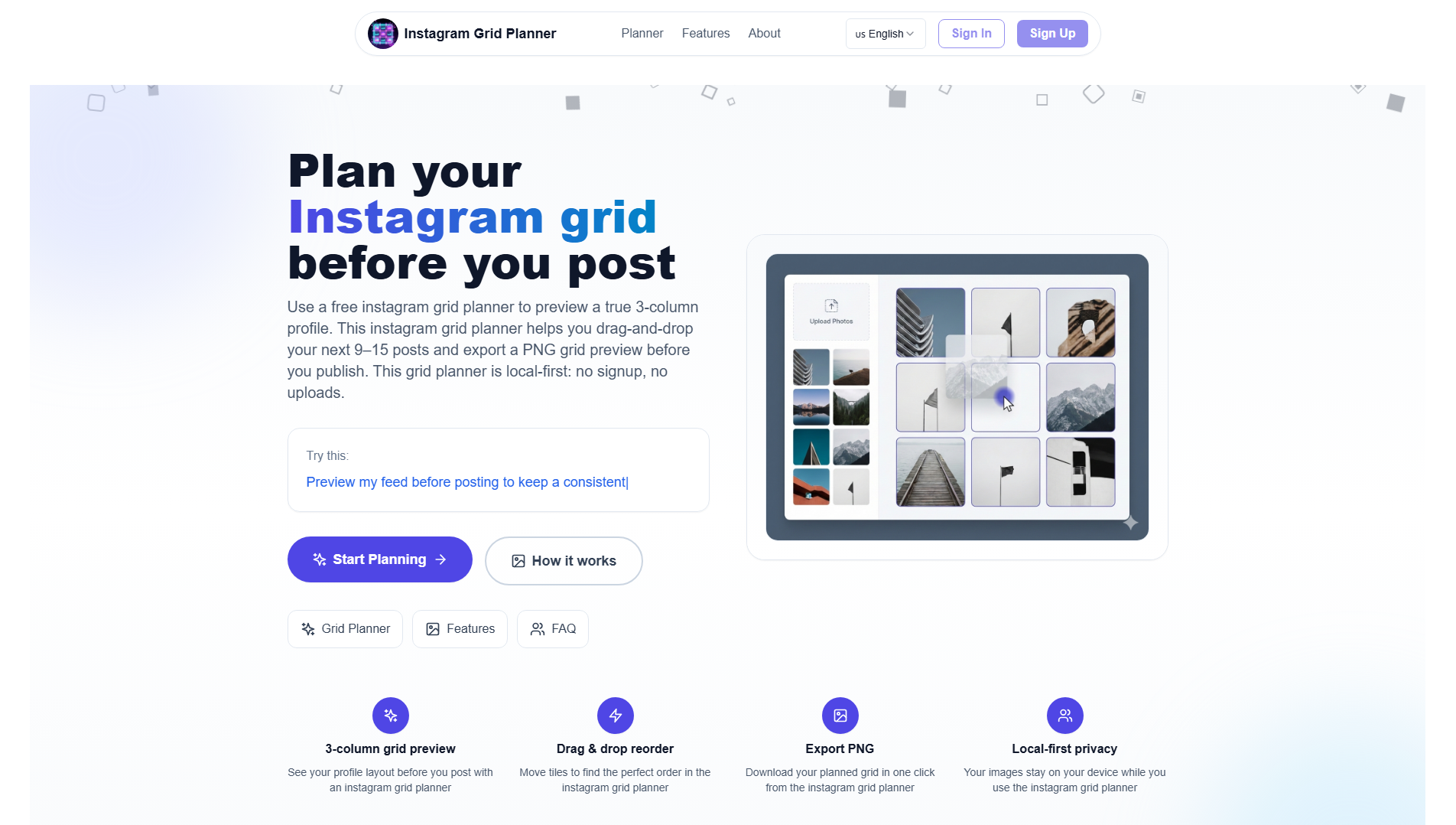 Stored capture of instagram-grid-planner.pages.dev