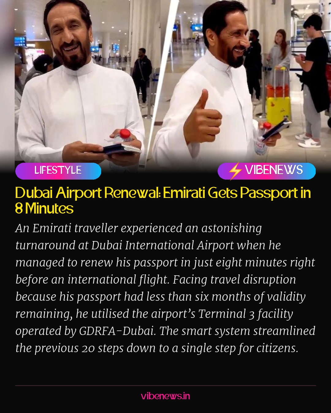 Dubai Airport Renewal: Emirati Gets Passport in 8 Minutes