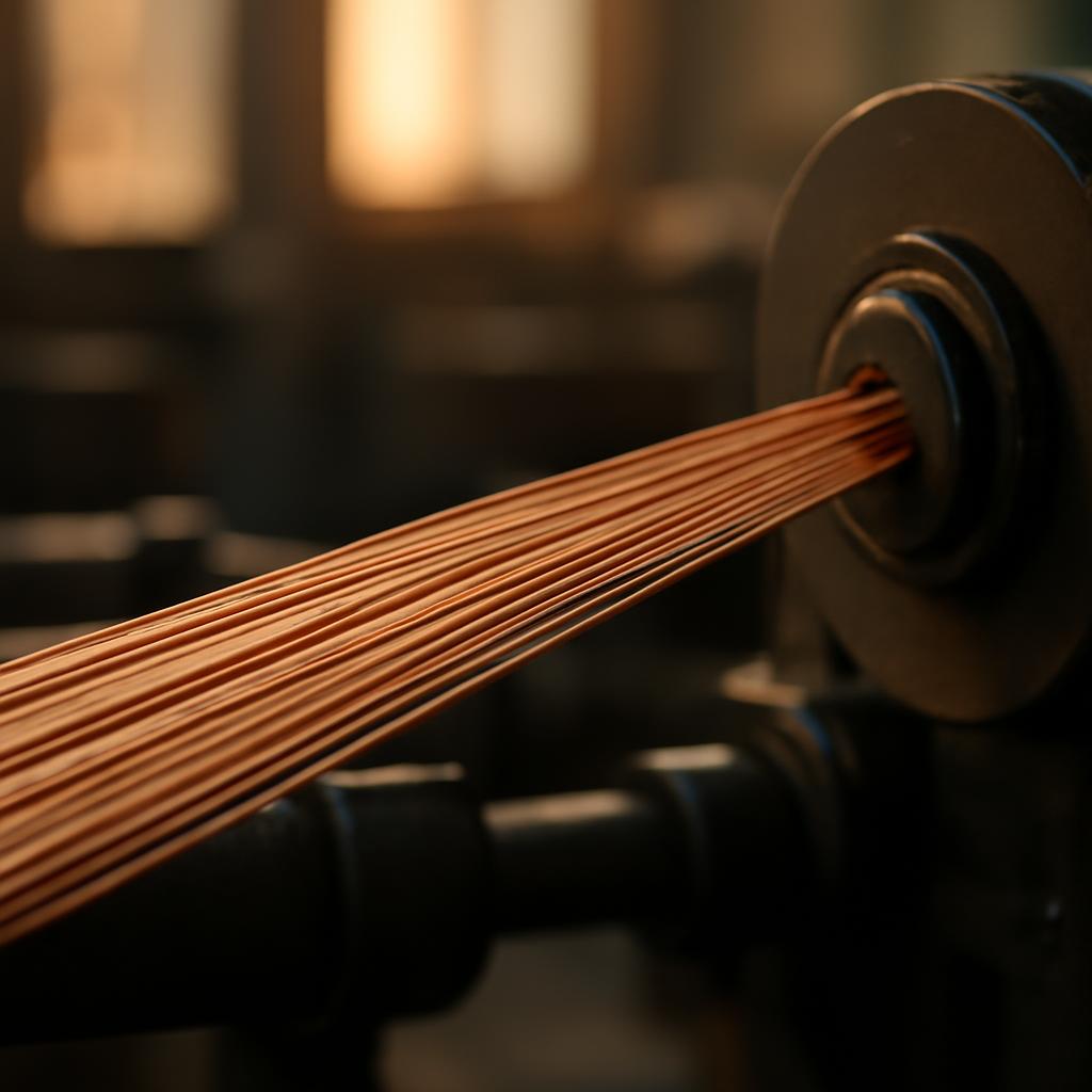 Процесс вытяжки медных жил для литцендрата на заводе