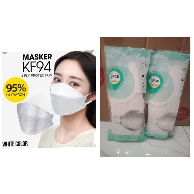 Masker KF94 Hitam & Putih Isi 10 pcs