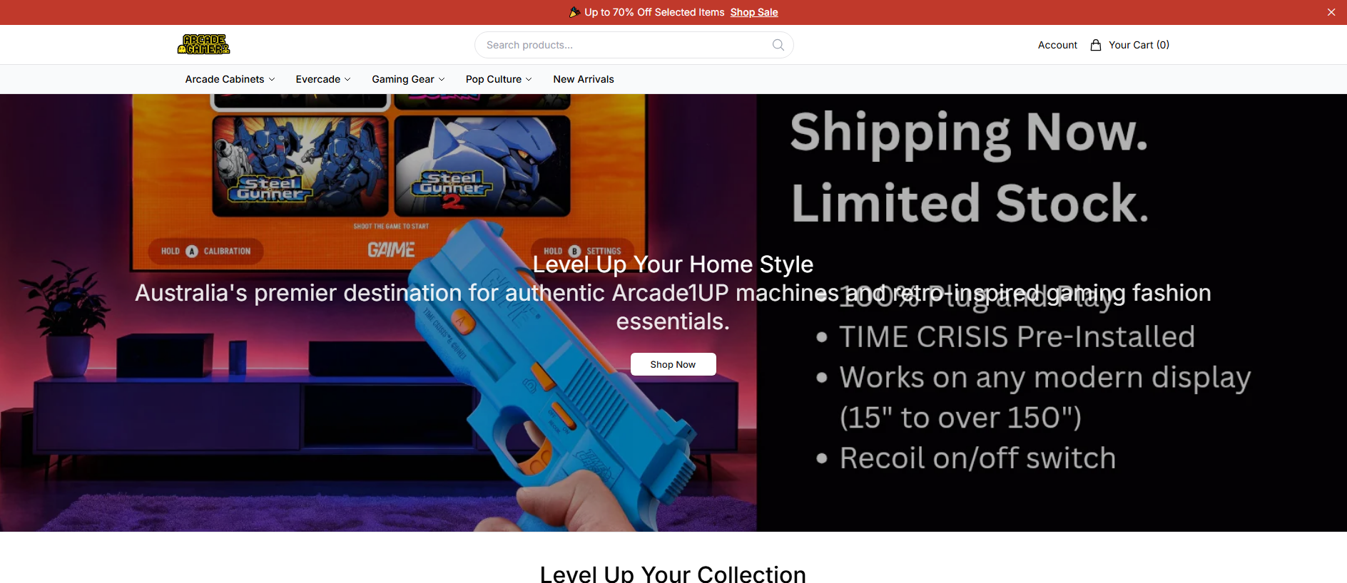 Stored capture of arcadegameronline.shop
