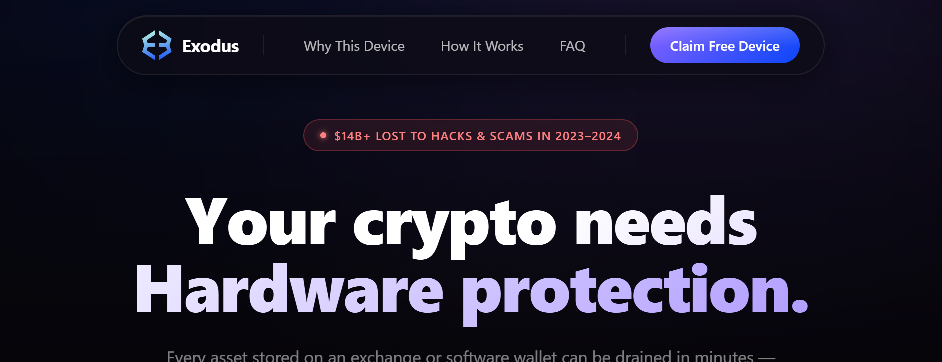 Screenshot of exodusshield.com
