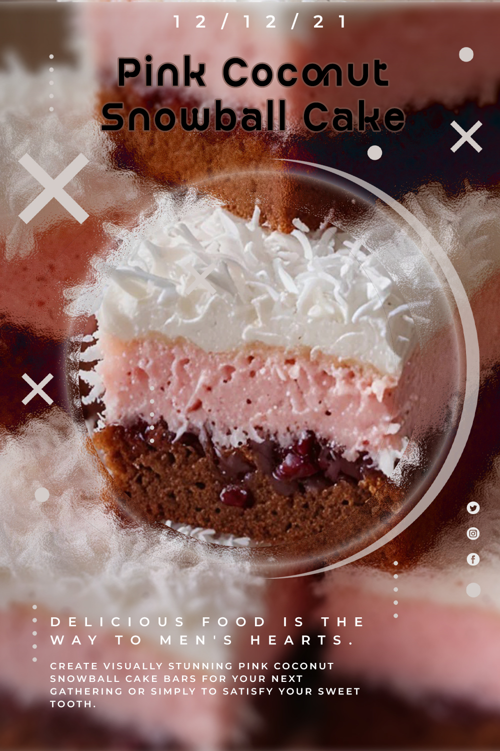 Pink Coconut Snowball Cake Bars