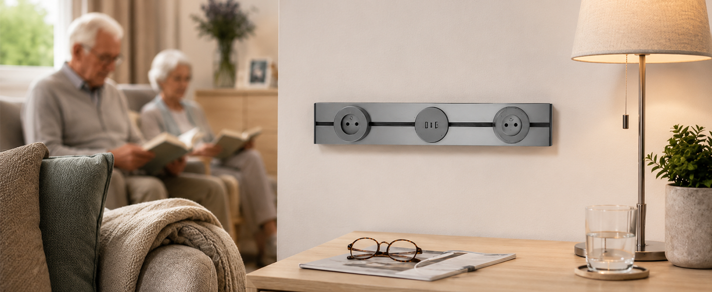 Rail électrique modulable Orium avec prises et module USB