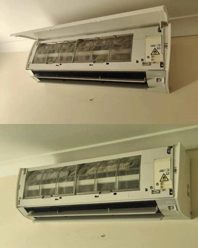 Recent air conditioning cleaning job completed in Melbourne