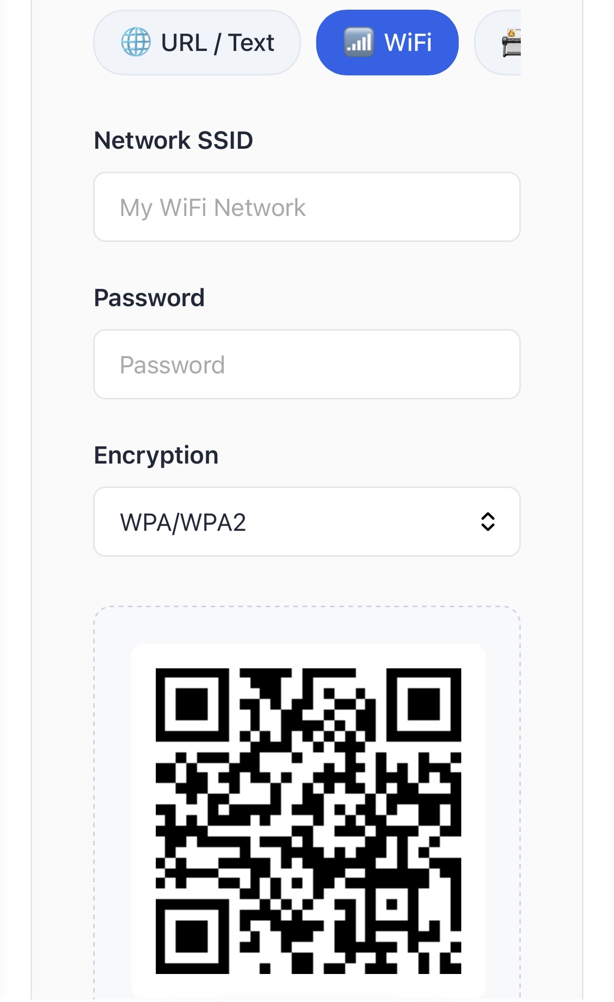 WiFi Password QR Code