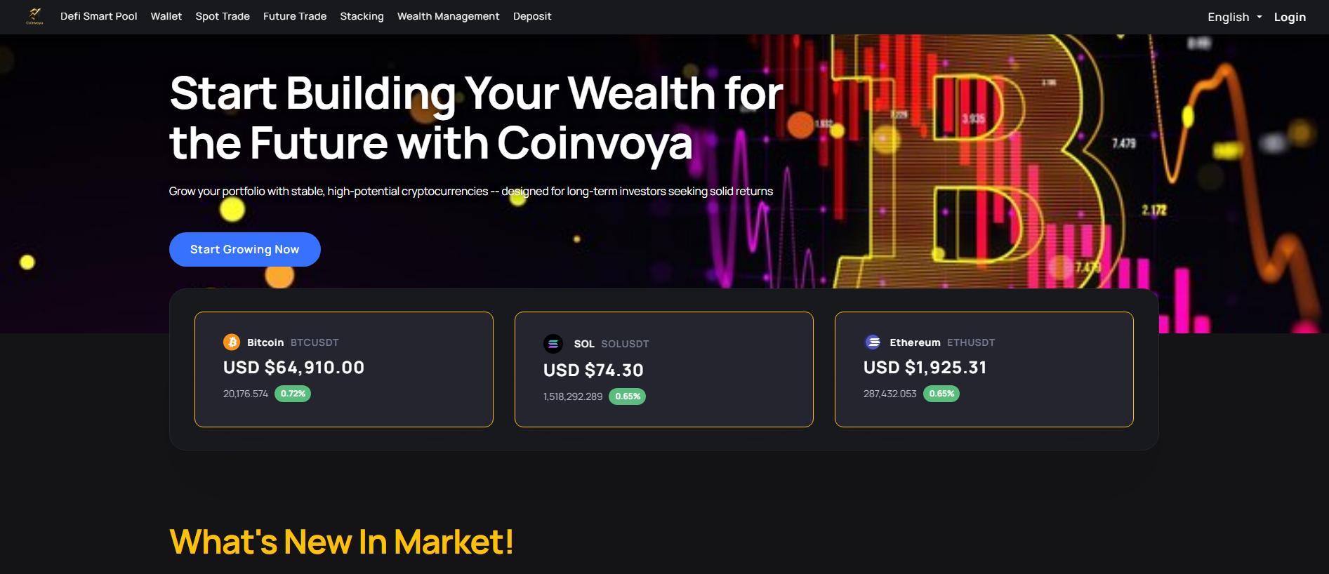 Screenshot of coinvoya.com