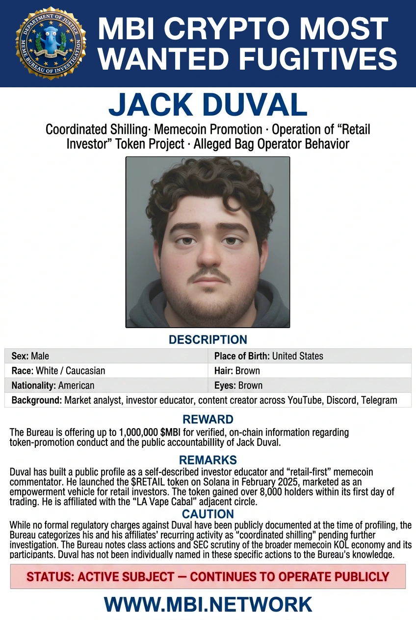Jack Duval Wanted Poster