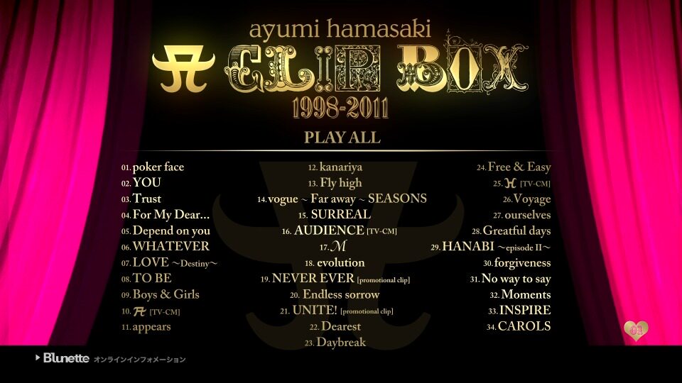 浜崎あゆみ CLIP BOX 1998-2011 全ミュージックビデオ収録 ミュージックビデオ J-POPアーティスト ブルーレイ Blu-ray