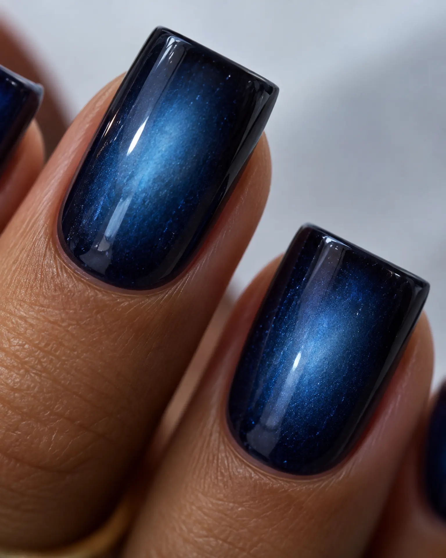 Midnight Blue Aura manicure inspiration for dark aura nail ideas