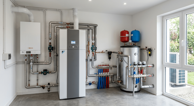 Sistema ibrido con pompa di calore e caldaia a condensazione