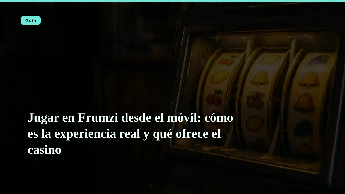 Jugar en Frumzi desde el móvil: cómo es la experiencia real y qué ofrece el casino