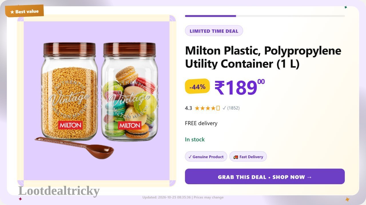 milton Plastic Container – Just ₹189 | Lowest Price Deal milton Plastic Container – Just ₹189 | Lowest Price Deal