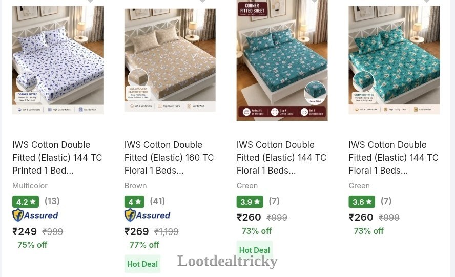Grab Fitted Bedsheets – loot Deal Today Grab Fitted Bedsheets – loot Deal Today