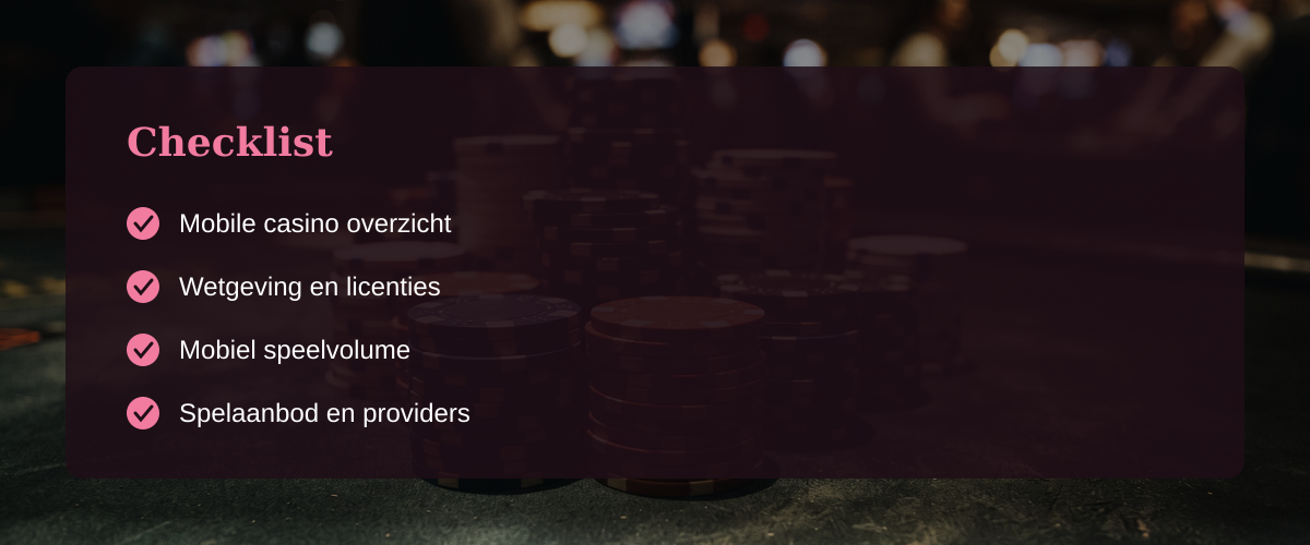 Mobiel casino: complete gids voor Nederlandse spelers — Checklist