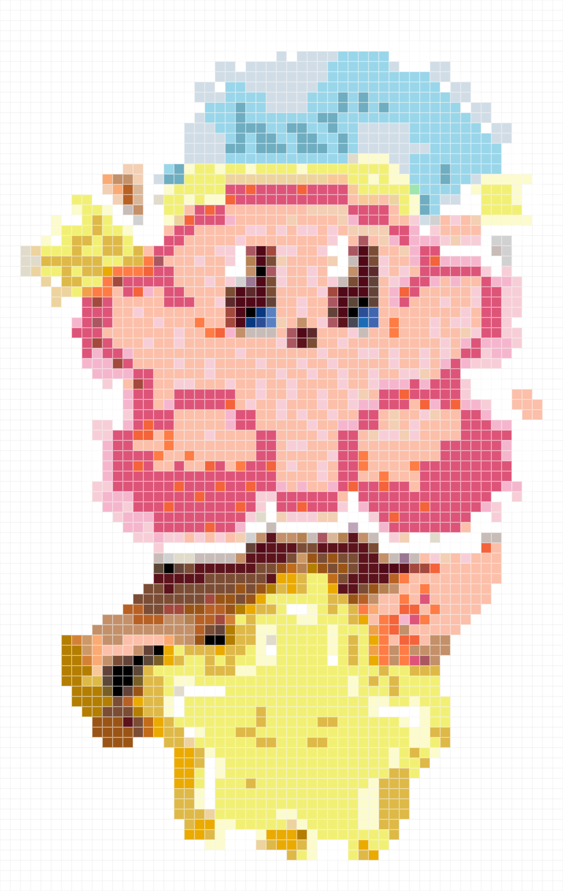 Kawaii Bedtime Kirby Perler Bead Sprite | Beginner