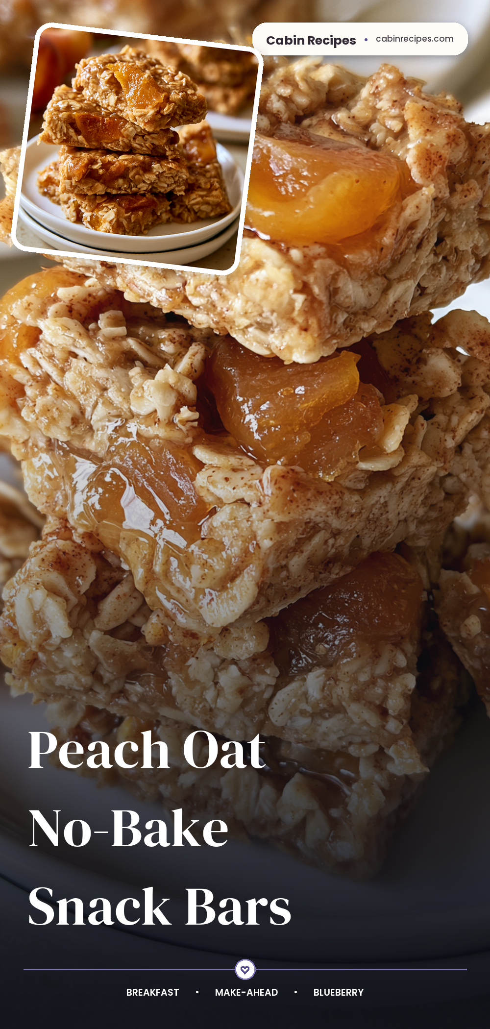 Pinterest graphic for Peach Oat No-Bake Snack Bars
