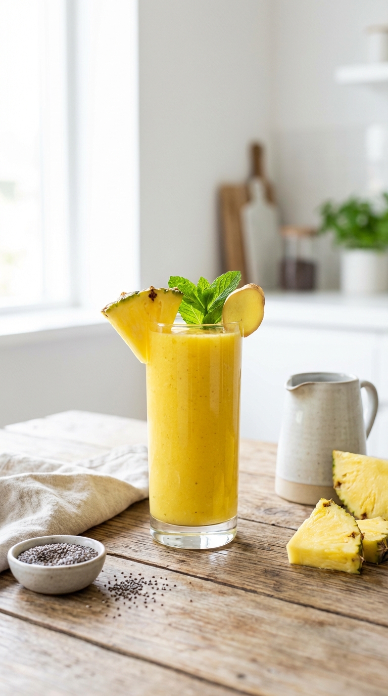 Spicy Ginger Pineapple Refresher — Fast Smoothie Recipes Healthy Inflammation Fighters Crave