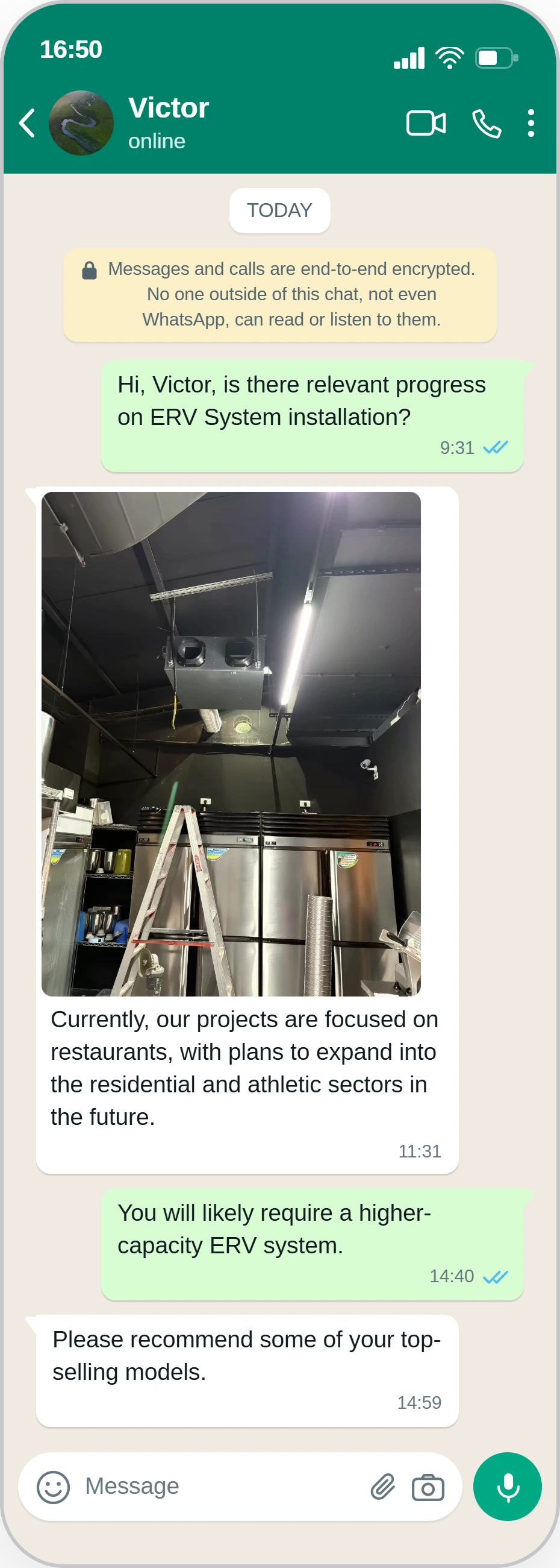 English HVAC Client Communication Feedback