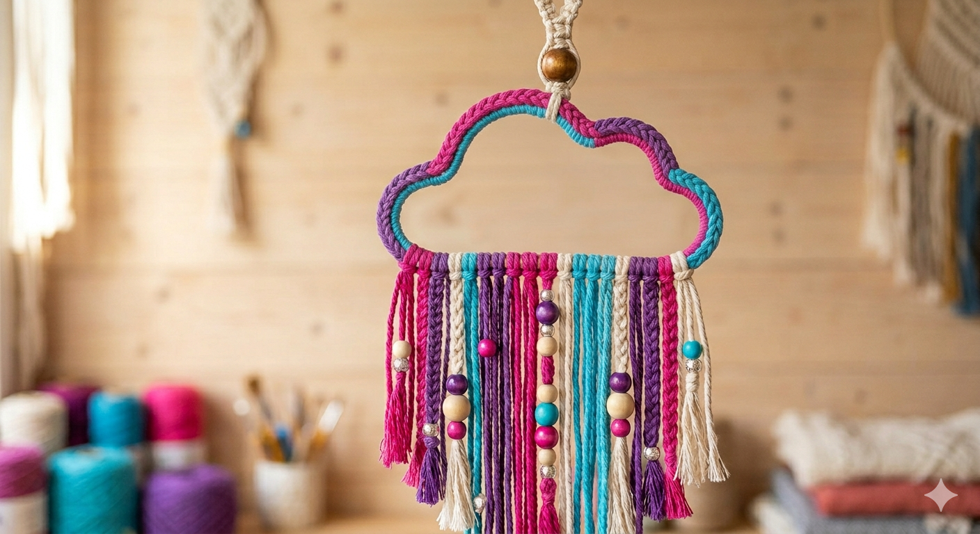 atelier créatif à Ballan-Miré : attrape-rêve nuage