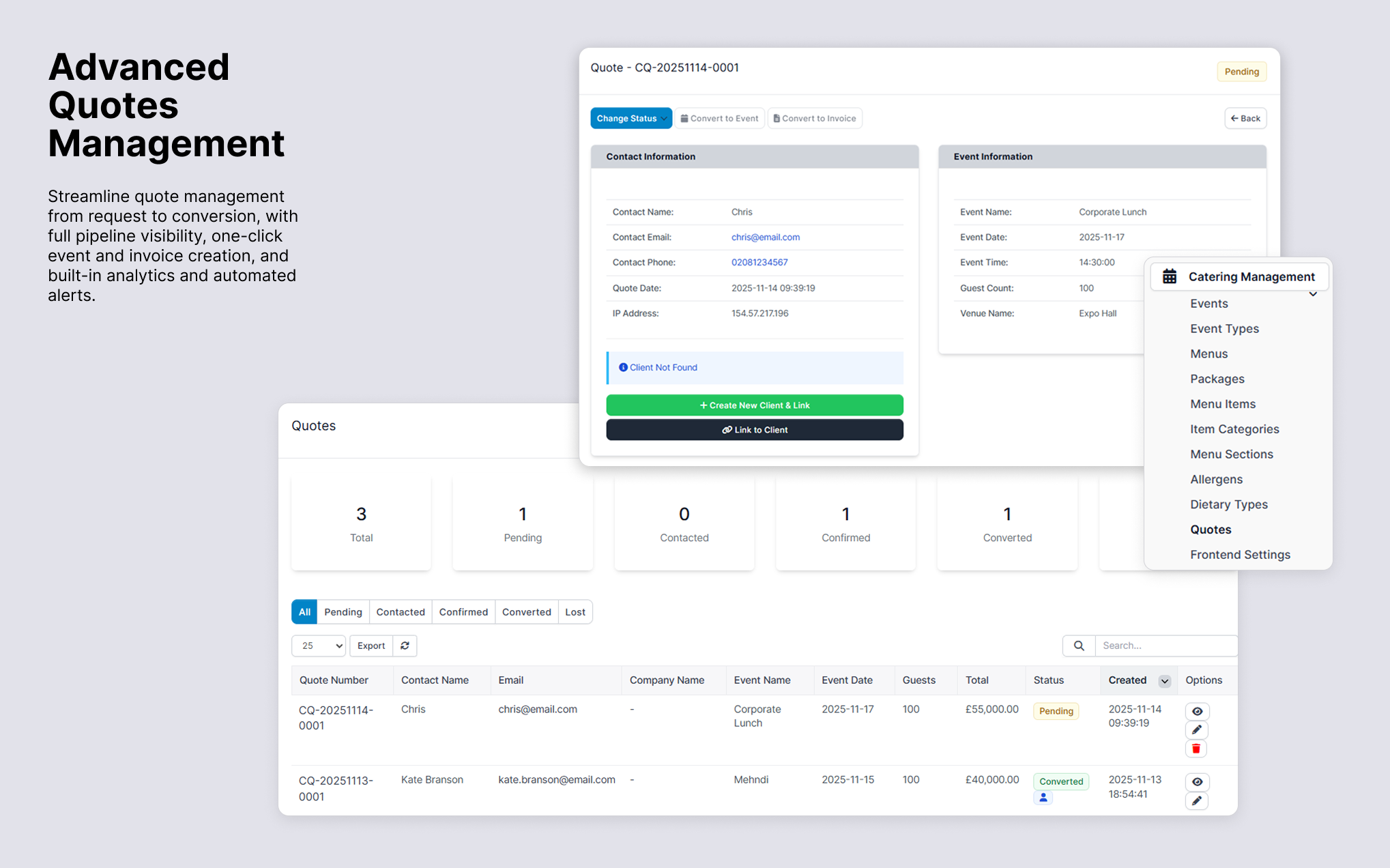 Catering Management Module for Perfex CRM