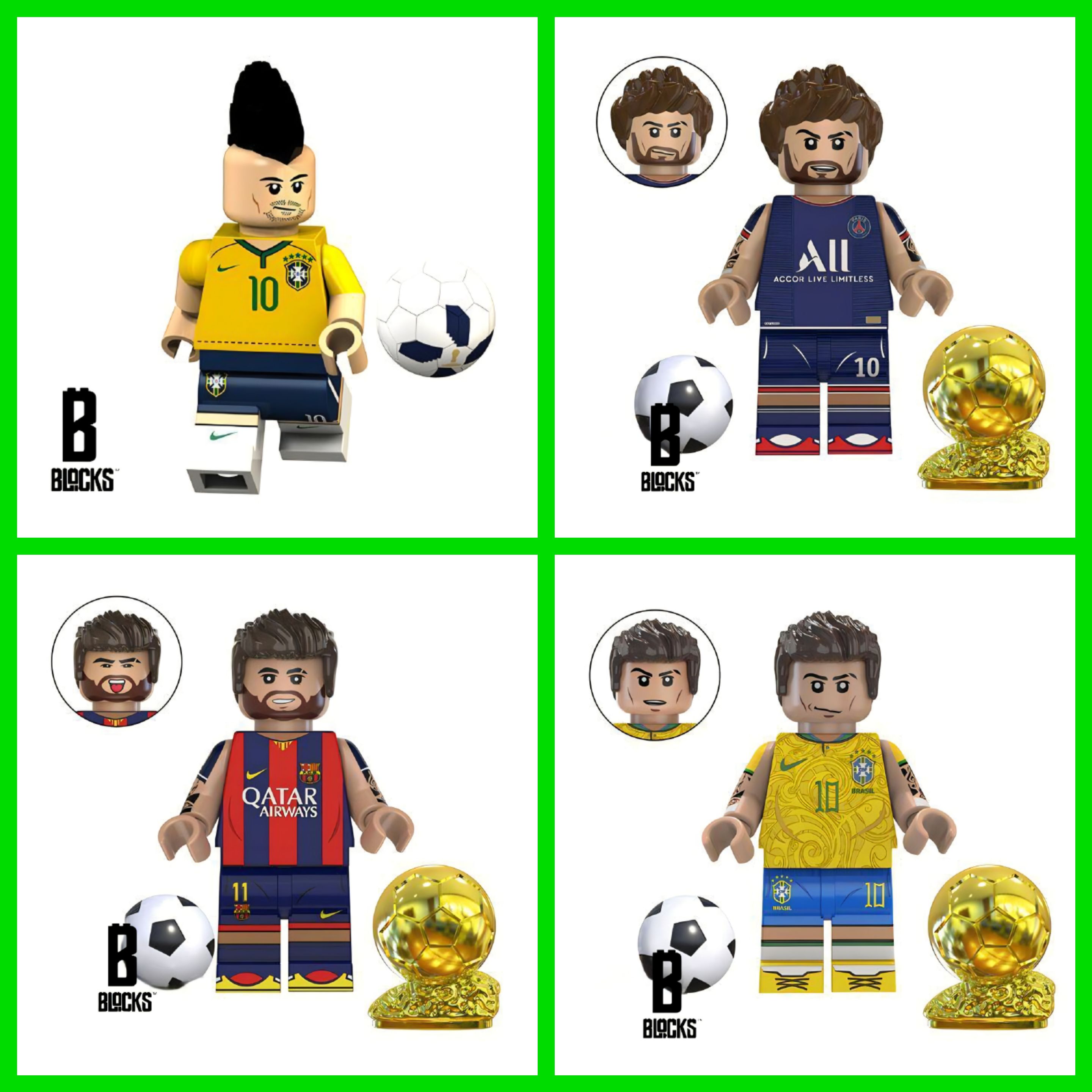 Neymar Set (4 Minifigure)
