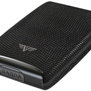 Lizard Black Credit Card Case Leather Side
