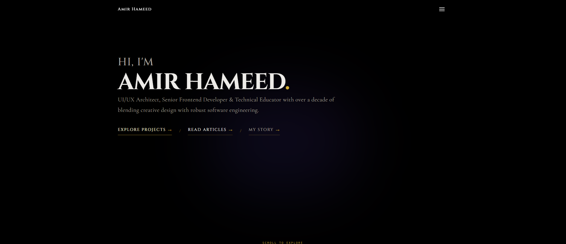 Stored capture of amirhameed.com
