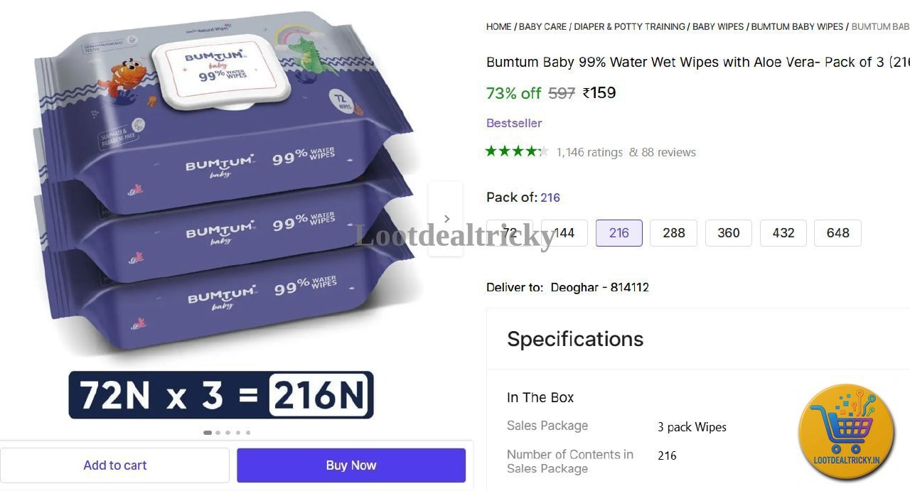   bumtum Wet Wipes – Just ₹159 | Loot Lo