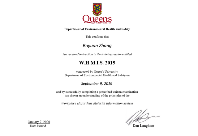 WHMIS-Certificate